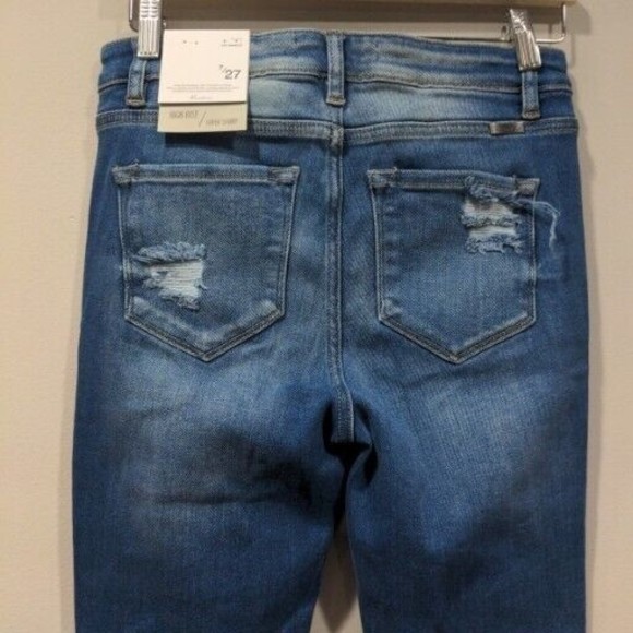 NWT Kancan Women's High Rise Super Skinny Size 7/27 Destroyed Stone Wash - Picture 10 of 14